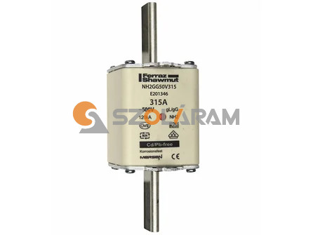 Mersen NH2 315A gL/gG 500V középső-kioldásjelzéssel NH2GG50V315 biztosítóbetét