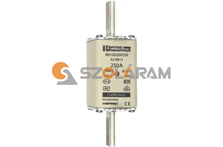 Mersen NH1 250A gL/gG 500V homlokoldali-kioldásjelzéssel NH1GG50V250 biztosítóbetét