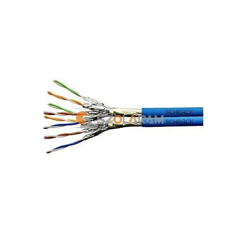 schrack F/FTP kábel Cat.6a 2x(4x2xAWG23/1), 500MHz, LS0H-3, Dca, kék