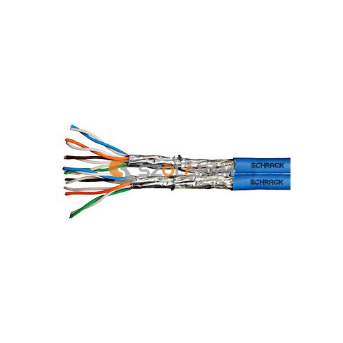 schrack S/FTP Cat.7 kábel 2x(4x2xAWG23/1), 1000MHz,LS0H, 30%, kék