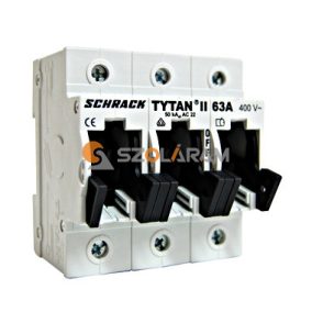   Schrack TYTAN II biztosítós kapcsoló, 3p. DO2/63A, betéttartó nélkül