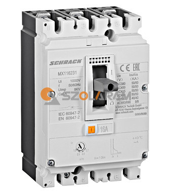 Schrack MX1 kompakt megszakító Type A, 3P, 50kA, 16A