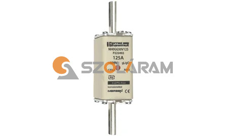 Mersen NH0 125A gL/gG 500V középső-kioldásjelzéssel NH0GG50V125 biztosítóbetét
