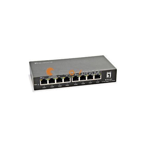 schrack Switch 8xRJ45 10/100/1000 (PoE+), asztali, 120W