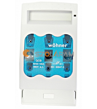 Schrack NH00 biztosítós kapcsoló 160A, M8 csavar, 60mm rendszer