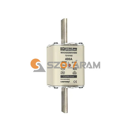 Mersen NH3 400A gL/gG 500V középső-kioldásjelzéssel NH3GG50V400 biztosítóbetét