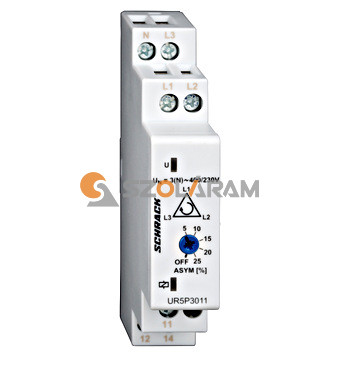 Schrack Fázisfelügyeleti relé 3 fázisú, 3x400/230VAC, 1v, 5A, 1KE