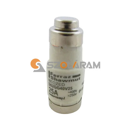 Mersen D02 25A gL/gG 400V D02GG40V25 biztosítóbetét