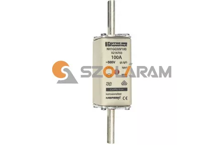 Mersen NH1 100A gL/gG 500V homlokoldali-kioldásjelzéssel NH1GG50V100 biztosítóbetét